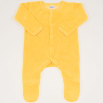 Yellow velour long-sleeve sleep & play with footies | liloo