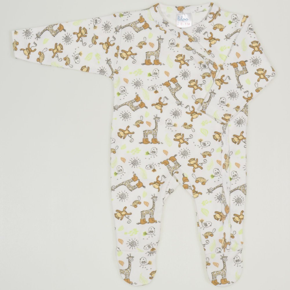 Long-sleeve sleep & play with footies with jungle print | liloo