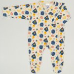 Long-sleeve sleep & play with footies with stars-rockets print | liloo