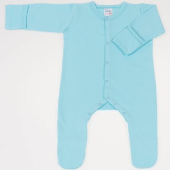 Blue radiance long-sleeve sleep with gloves - center-snap | liloo