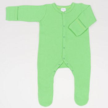 Irish green long-sleeve sleep with gloves - center-snap