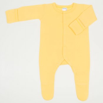 Minion yellow long-sleeve sleep with gloves - center-snap