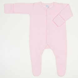 Orchid pink long-sleeve sleep with gloves - center-snap