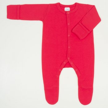 Red tomato long-sleeve sleep with gloves - center-snap | liloo