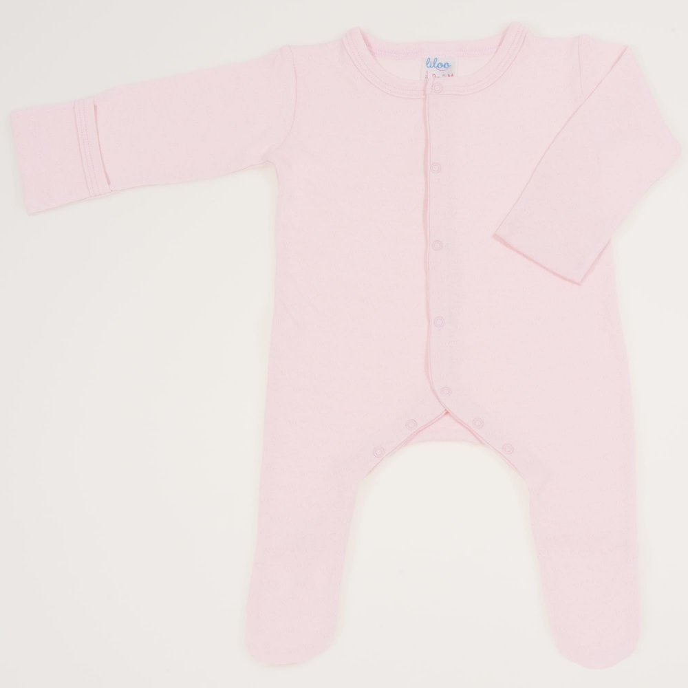 Pink long-sleeve sleep with gloves premium multilayer material with model - center-snap | liloo