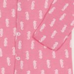 Salmone long-sleeve sleep with gloves - center-snap with sea horses print | liloo