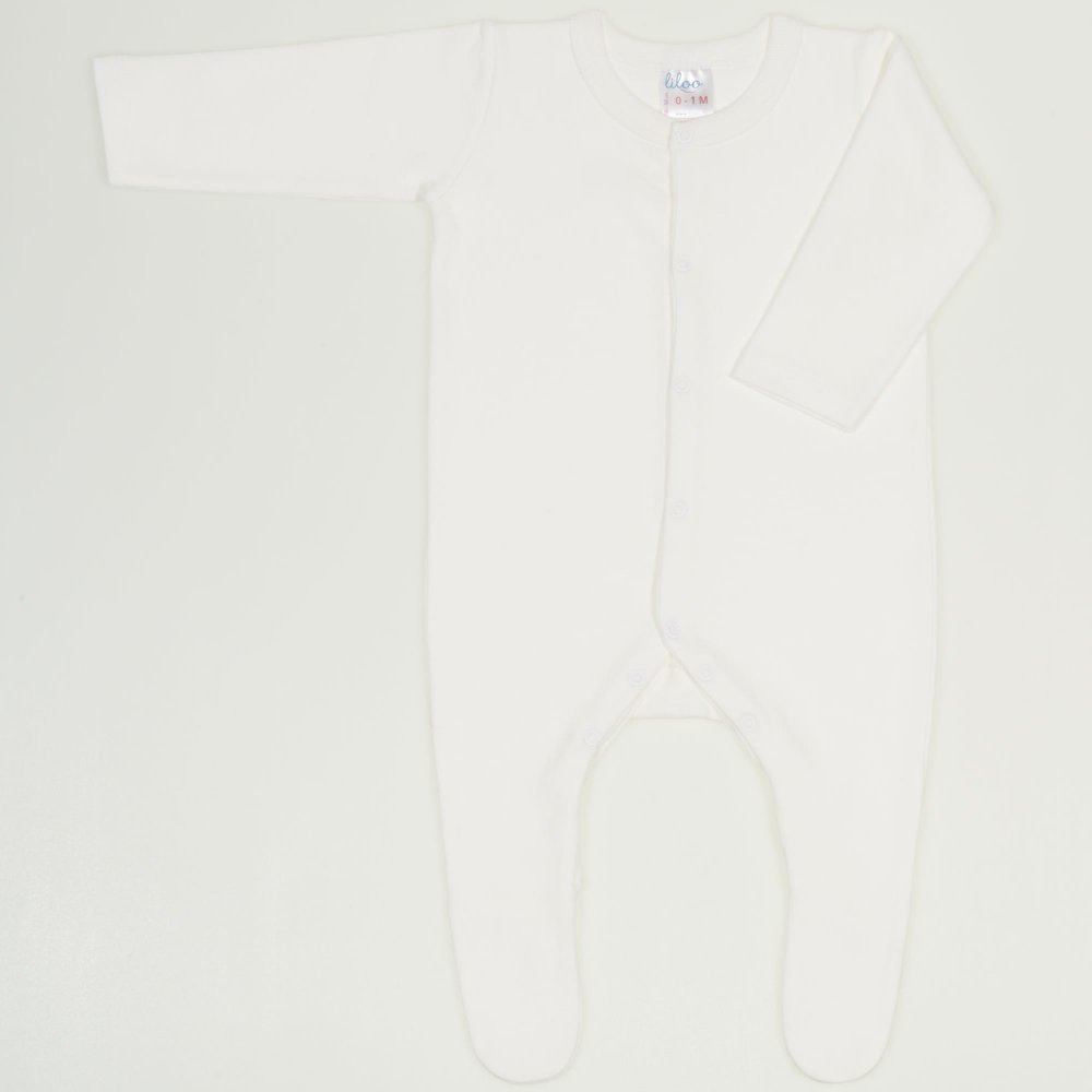 Blanc de blanc long-sleeve sleep & play with footies - center-snap | liloo