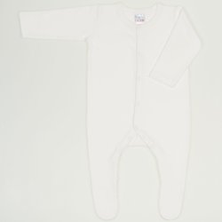 Blanc de blanc long-sleeve sleep & play with footies - center-snap