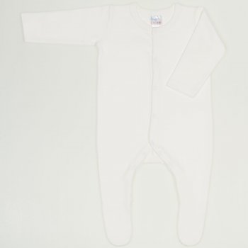 Blanc de blanc long-sleeve sleep & play with footies - center-snap