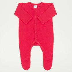 Red tomato long-sleeve sleep & play with footies - center-snap