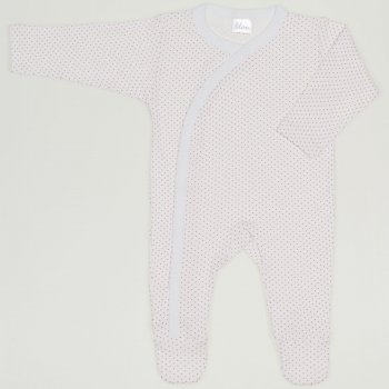 White long-sleeve sleep & play with footies with red dots | liloo