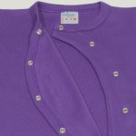 Salopeta maneca lunga si pantaloni cu botosei mov deep lavender uni  | liloo