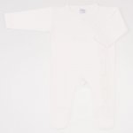 Ecru long-sleeve sleep & play with footies - premium multilayer material with model | liloo