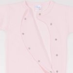 Salopeta maneca lunga si pantaloni cu botosei roz pal - material multistrat premium cu model | liloo