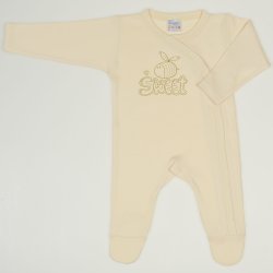 Vanilla custard long-sleeve sleep & play with footies with Sweet bee print 