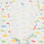 White long-sleeve sleep & play with footies with transport toys print | liloo