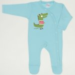 Blue radiance long-sleeve sleep & play with footies with alligator print  | liloo