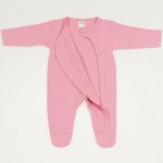 Brandied apricot organic cotton long-sleeve sleep & play with footies (side-snap) | liloo