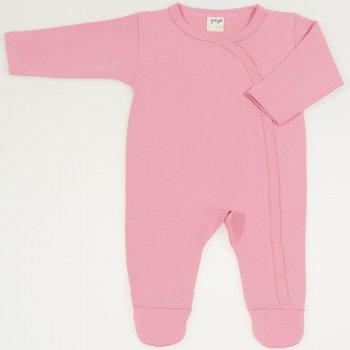 Brandied apricot organic cotton long-sleeve sleep & play with footies (side-snap)