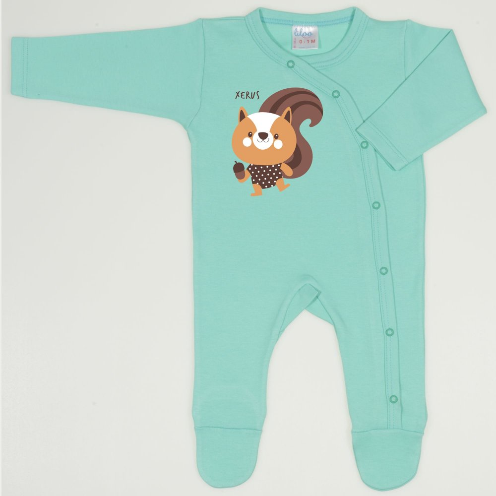 Cockatoo long-sleeve sleep & play with footies with Xerus print  | liloo