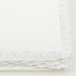 Ecru christening canvas with white lace | liloo