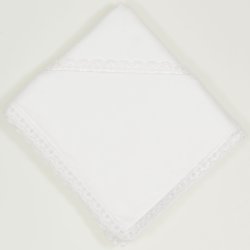 Ecru christening canvas with white lace
