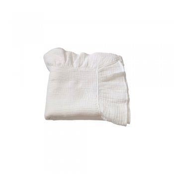 Paturica din muselina cu volan premium – Ivory