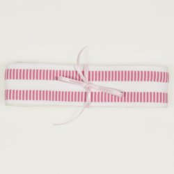 Pink with white christening swaddle