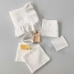 Trusou botez alb premium din muselina | liloo