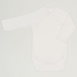 Blanc de blanc side snaps long sleeve bodysuit without print