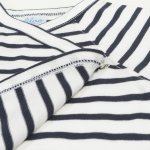 White side-snaps long-sleeve bodysuit with black stripes print | liloo