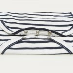 White side-snaps long-sleeve bodysuit with black stripes print | liloo