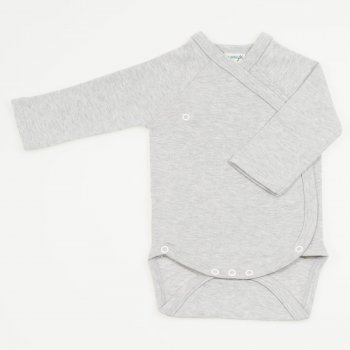 Long-sleeve long-sleeve bodysuit made of gray organic cotton