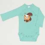 Cockatoo side-snaps long-sleeve bodysuit with Xerus print  | liloo