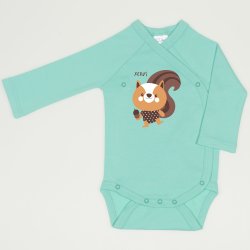 Cockatoo side-snaps long-sleeve bodysuit with Xerus print