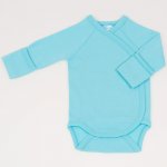 Blue radiance side-snaps long-sleeve bodysuit with gloves | liloo