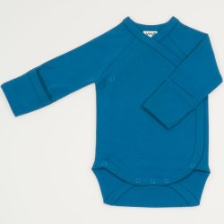 Midnight organic cotton side-snaps long-sleeve bodysuit with gloves 