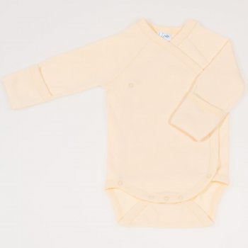 Vanilla custard side-snaps long-sleeve bodysuit with gloves | liloo