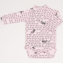 Pink side-snaps long-sleeve bodysuit with panther print