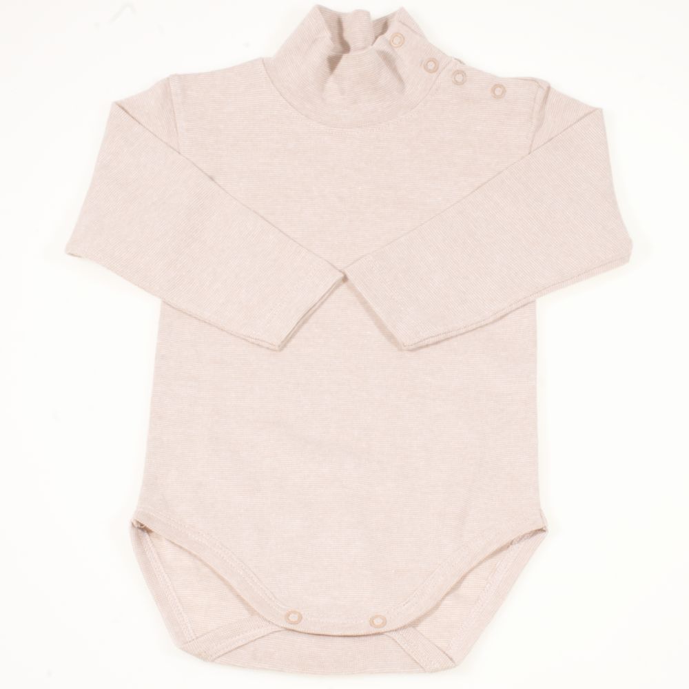 Body maneca lunga tip helanca (maleta) bumbac organic bej | liloo 