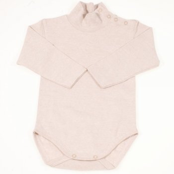 Body maneca lunga tip helanca (maleta) bumbac organic bej