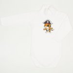 Blanc de blanc turtleneck bodysuit with pirate tiger print | liloo