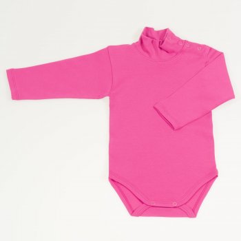 Cyclamen organic cotton turtleneck bodysuit | liloo