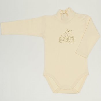 Vanilla custard turtleneck bodysuit with bee Sweet print | liloo