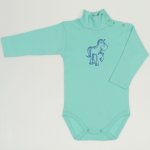 Cockatoo turtleneck bodysuit with horse print | liloo