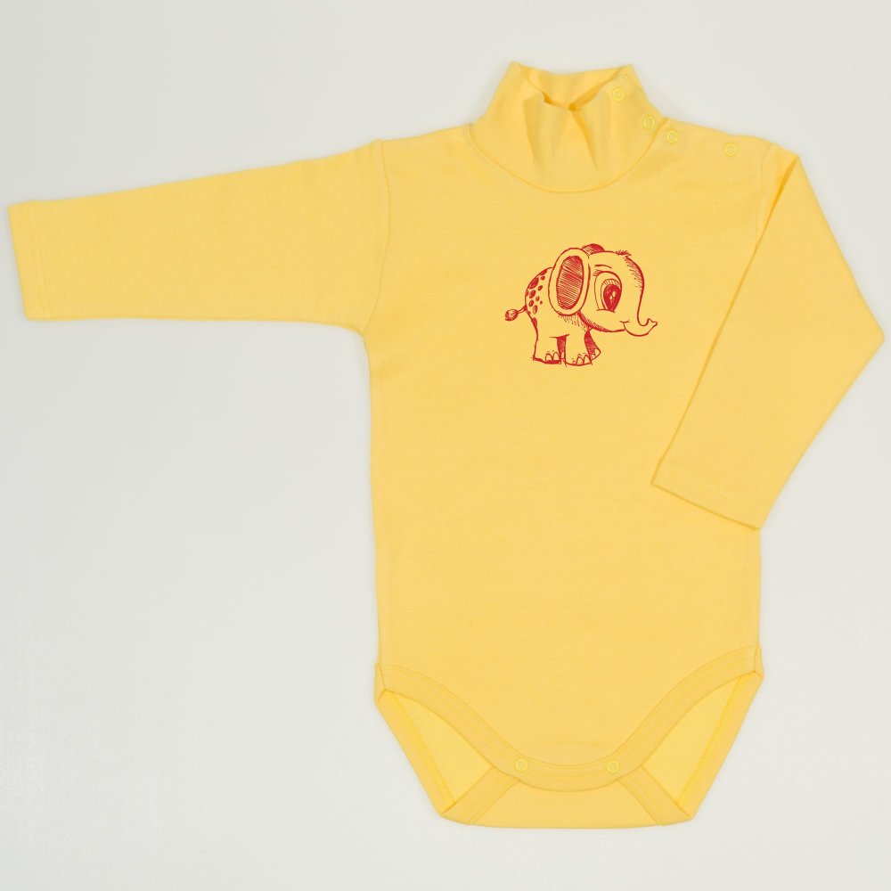 Minion yellow turtleneck bodysuit with elephant print | liloo