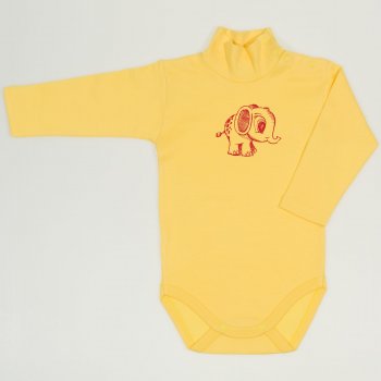 Minion yellow turtleneck bodysuit with elephant print