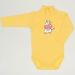 Minion yellow  turtleneck bodysuit with cow print print | liloo