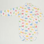 White turtleneck bodysuit with transport toys print | liloo