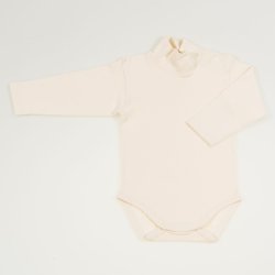 Natural cream organic cotton turtleneck bodysuit